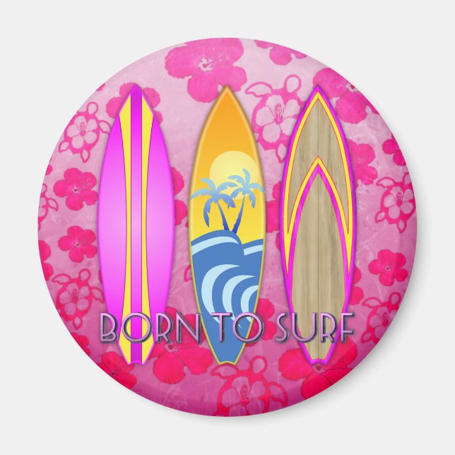 Aimant Rose né au Surf (Devant)