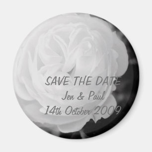 Aimant Rose noir et blanc - faites gagner la date