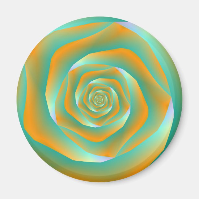 Aimant Rose orange et vert (Devant)