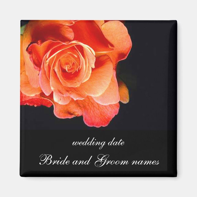 Aimant Rose orange foncé (Devant)