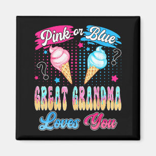 Aimant Rose ou bleu l'arrière-grand-mère adore la glace s