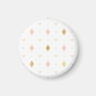 Aimant Rose Pâle Or Motif Géométrique