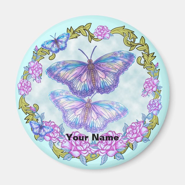 Aimant Rose papillon (Devant)