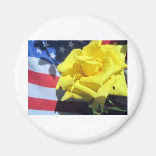 Aimant Rose patriotique