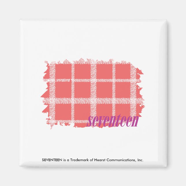 Aimant Rose plaid 2 (Devant)