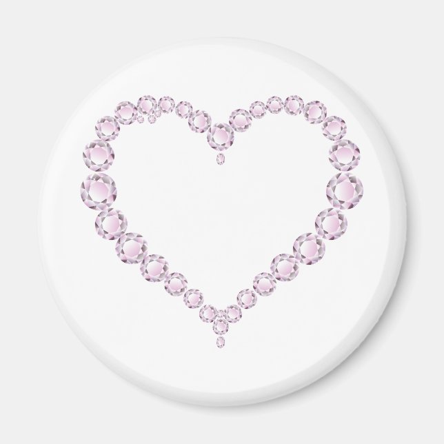 Aimant Rose Quartz Gem Heart (Devant)
