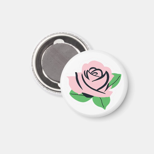 Aimant Rose rose bébé (Recto/Verso)