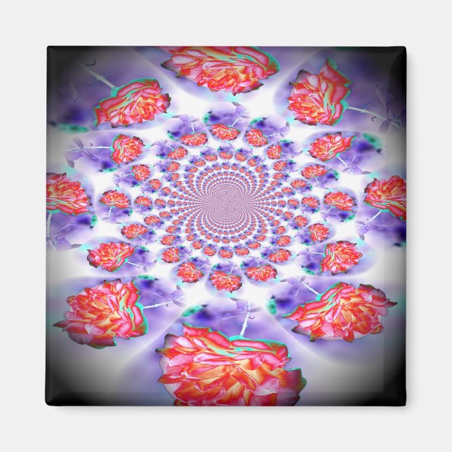 Aimant Rose rose tourbillon (Devant)