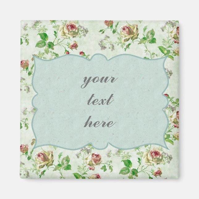 Aimant Rose rose vintage (Devant)