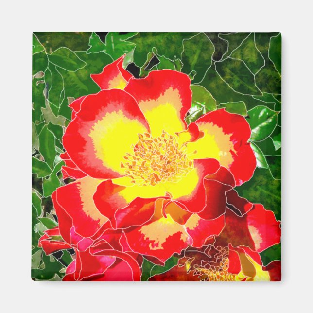 Aimant Rose rouge (Devant)
