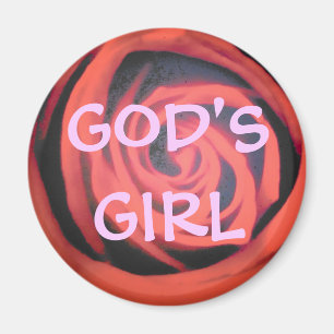 Aimant Rose rouge fille de Dieu