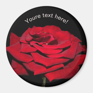 Aimant Rose rouge - Noir