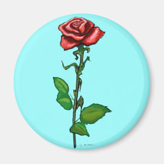 Aimant Rose rouge simple