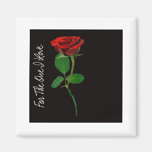 Aimant Rose rouge simple - à celui que j'aime