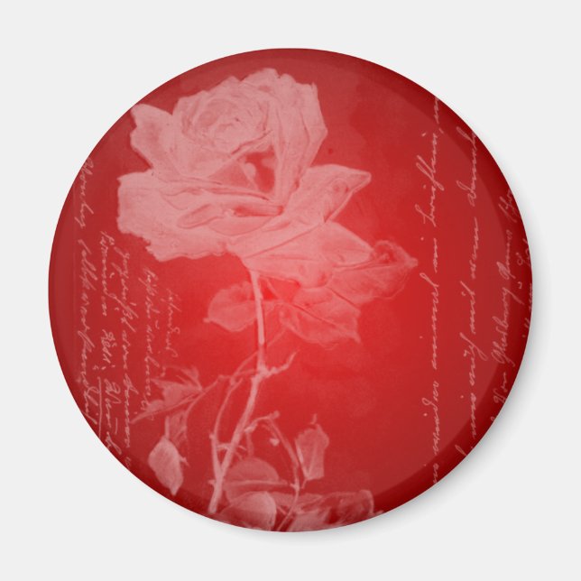 Aimant Rose rouge Valentine (Devant)