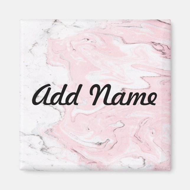 Aimant Rose Texturé Marbre de Pierre Naturelle Tendance G (Devant)