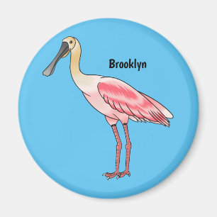 Aimant Roseate spoonbill bird cartoon illustration