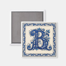 Rosemaling Monogram-Bleu de Prusse