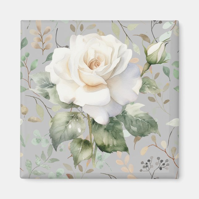 Aimant Roses blanches (Devant)