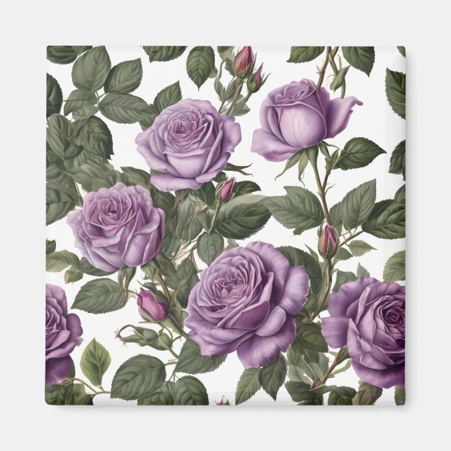 Aimant Roses de Rose pourpre, (Devant)