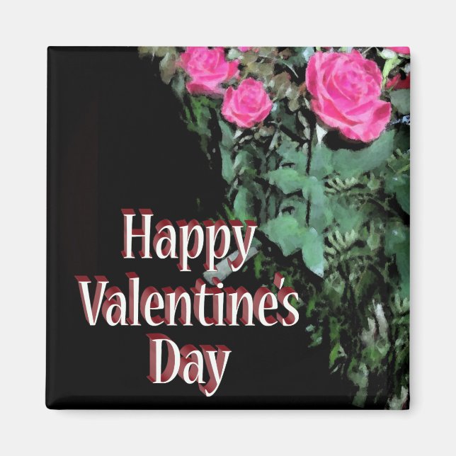 Aimant Roses en noir (Devant)