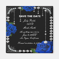 Roses Et Diamants Bleus Romantiques Sauvez La Date