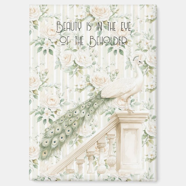 Aimant Roses Floral Peacock Beauty Is  (Recto)