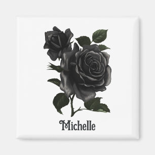 Aimant Roses noires personnalisées gothiques vintage