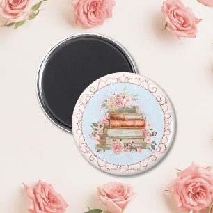 Aimant Roses roses roses et livres Floral aquarelle vinta