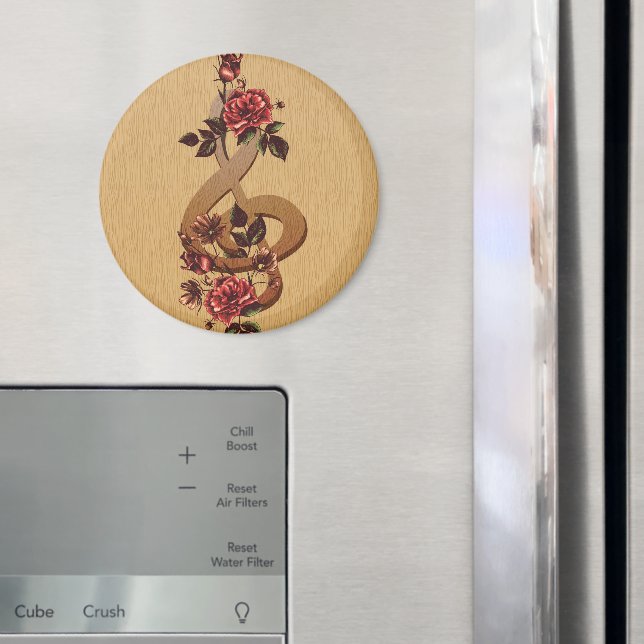 Aimant Roses Treble Clef (In situ (réfrigérateur))
