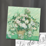 Aimant Roses | Vincent Van Gogh<br><div class="desc">Roses (1890) by Dutch post-impressionist artist Vincent Van Gogh. Original work is an oil on canvas painting depicting a still life of white roses against a light green background. 

Use the design tools to add custom text or personalize the image.</div>
