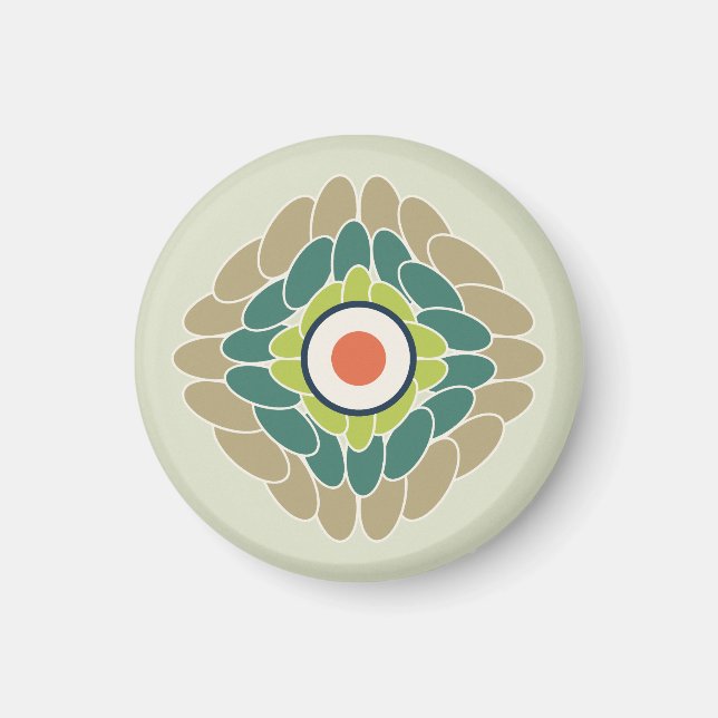 Aimant Rosette de feuilles vertes graphiques en wasabi et (Devant)
