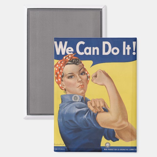 Aimant Rosie le Riveter : Une femme forte pour l'autonomi (Recto/Verso)