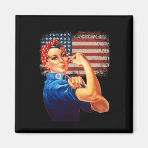 Aimant Rosie The Riveter Drapeau Américain Usa Rosie The