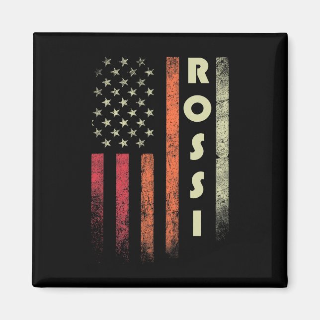 Aimant Rossi Nom Funny Retro Vintage Anniversaire Amériqu (Devant)