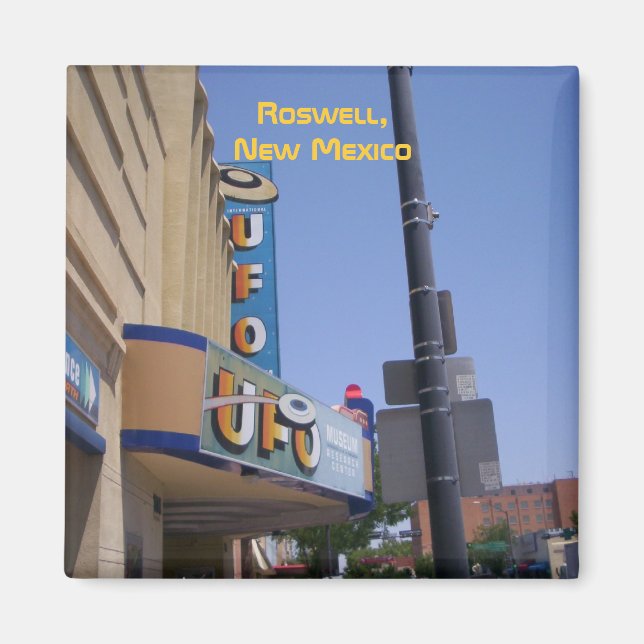 aimant Roswell UFO Museum (avec mots) (Devant)