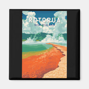 Aimant Rotorua Nouvelle-Zélande Illustration Voyage Art R
