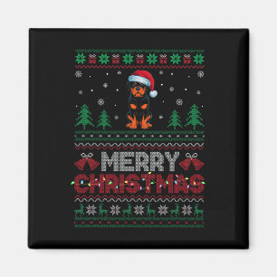 Aimant Rottweiler Amoureux de les chiens Santa Hat Christ