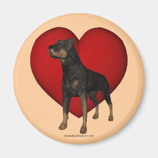 Aimant Rottweiler Chien Coeur rouge