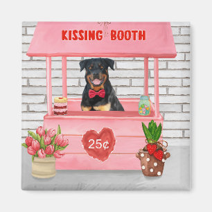 Aimant Rottweiler Chien Valentine's Day Kissing Booth