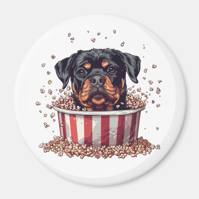 Aimant Rottweiler Dog Movie Popcorn Bucket (Devant)