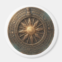 Roue du Dhamma Ancienne Héritage Rond Personnalisa