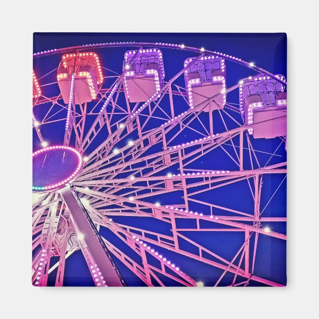 Aimant Roue Ferris rouge et violet (Devant)