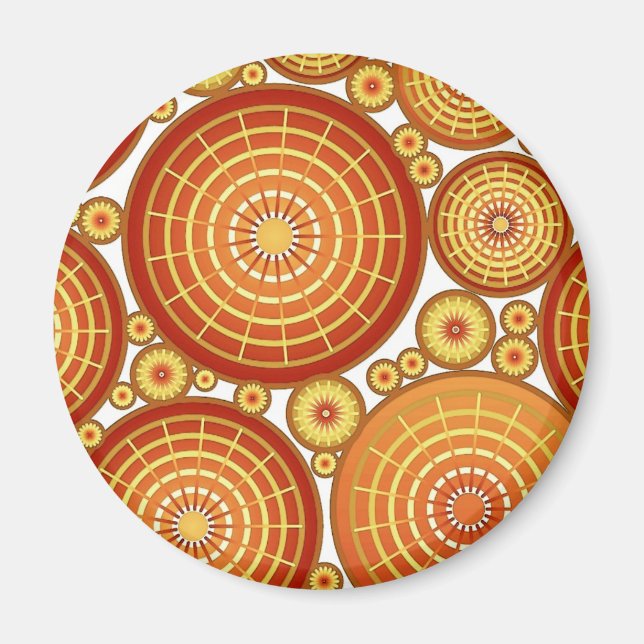 Aimant Roues imbriquées - cuivre et or (Devant)