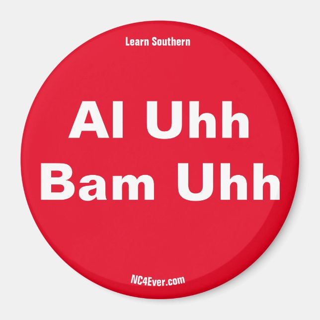 Aimant rouge Al Uhh Bam Uhh (Devant)