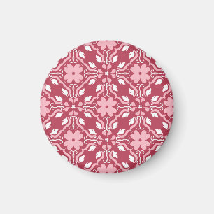 Aimant Rouge, beige à fleurs, papier peint motif sans cou