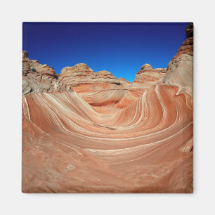 Aimant Rouge, beige et jaune strié au vent et