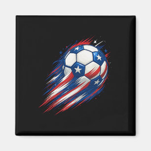 Aimant Rouge Blanc Et Bleu Byll De Football Patriotique Q