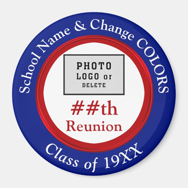 Aimant Rouge, Blanc et Bleu, Classe pas cher Faveurs Réun (Devant)