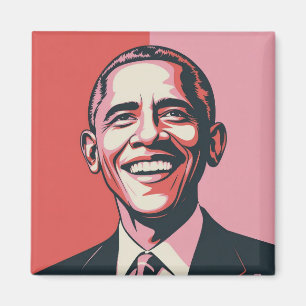 Aimant Rouge, Blanc et Bleu Patriotique Barack Obama